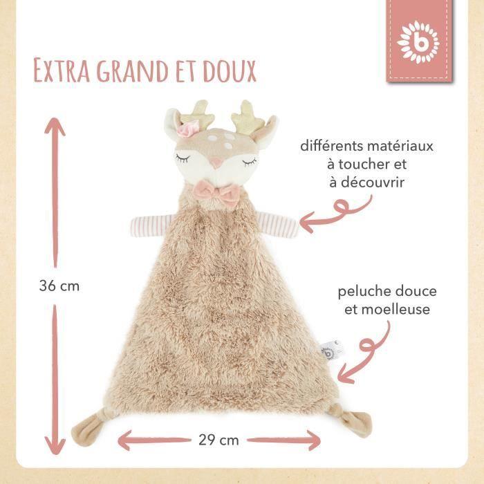 Jouet Pour Bébé - BIECO - Peluche Chevreuil Ella - Doudou Plat - 36x28x3 Cm - Mixte