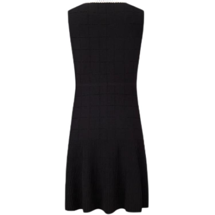 Karl Lagerfeld Casual Date Commute Slim Fit Color Block Button Sleeveless Dress Women Dresses Black M22E1328