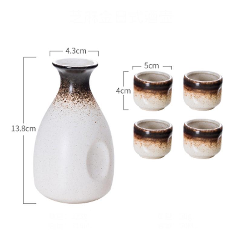 Japanese Style Wine Set Retro Ceramic Wine Glass White Wine Cup Sake Bottle Small Wine Bottle Dispenser  Wine Bridesmaid Gift