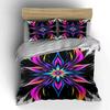 Vibrant neon floral mandala. Bedding sets Duvet cover sets Duvet covers Pillowcases(1* Duvet Cover 2* Pillowcases without duvet insert)