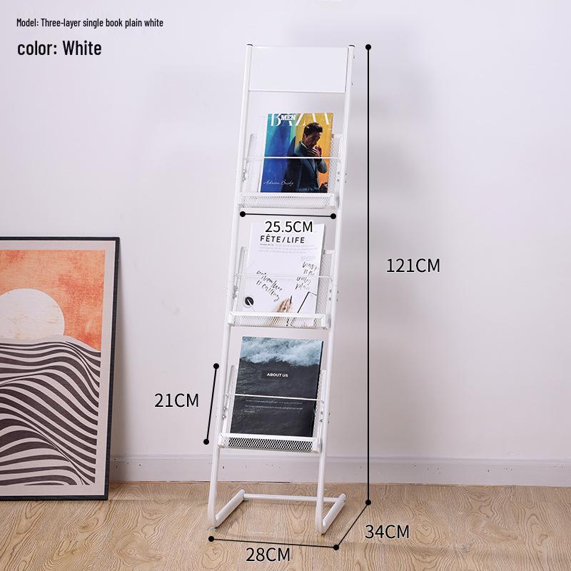 Floor Standing Magazine & Book Display Rack for Periodicals and Promotional Materials
