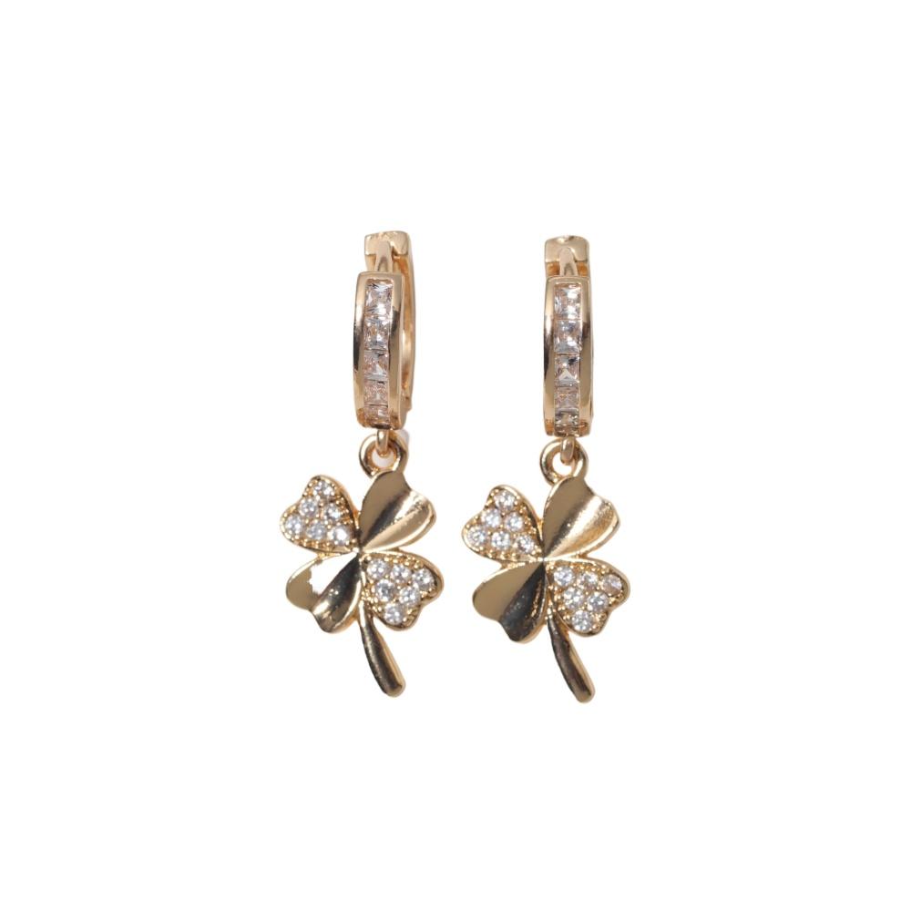 Luxury Flowers Dangle Earrings for Women Zirconia Earring Jewelry Wedding Party Accessories