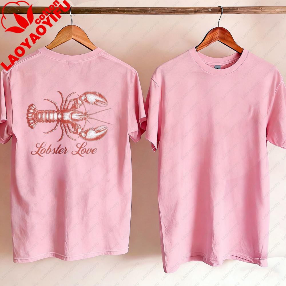Lobster Love Tee FisherUnisex TShirt New England FisherUnisex Aesthetic TShirt Coastal Vibes Apparel Beach Retro Tshirt Yk Tops Tee