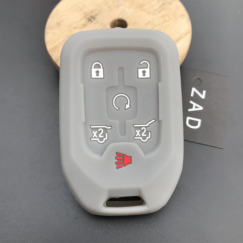 Silicone Car Key Cover Case For Chevrolet Camaro 2015 2016 GMC Yukon Suburban Tahoe Smart 6 Buttons Auto Accessories
