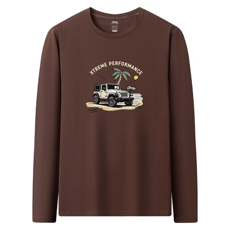 JEEP Men's Xinjiang Long-Staple Cotton Long-Sleeve T-Shirt
