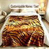 Lion Tiger Theme Custom Blanket Personalized Name & Text Customized Soft Warm Throw Blanket Home Decor