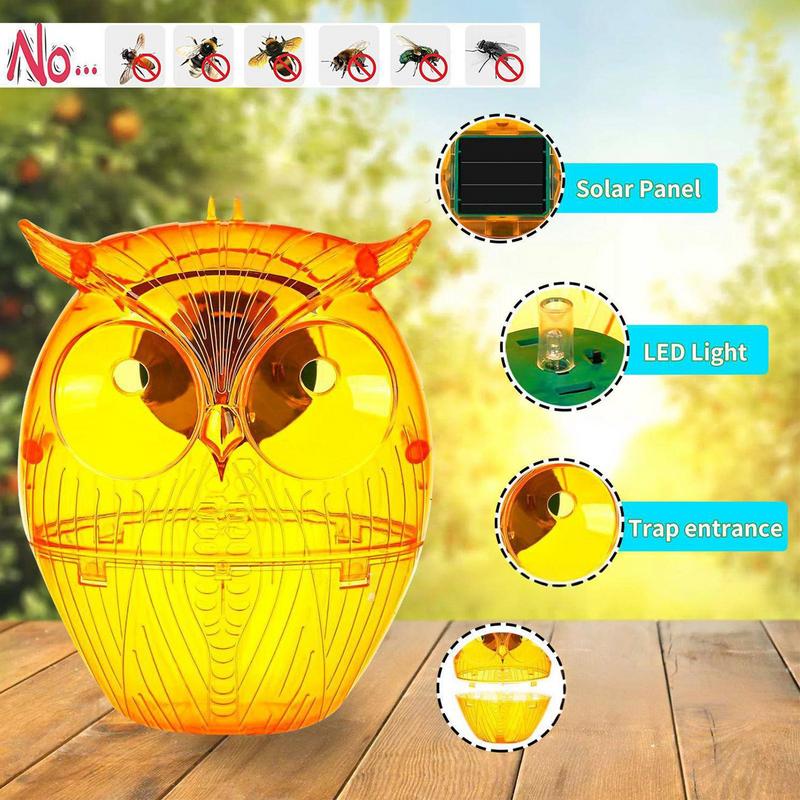Luzes Armadilha para Vespas e Moscas com Energia Solar Impermeável para Exterior Armadilha para Abelhas Não Tóxica Armadilha Suspensa para Abelhas e Vespas Capturador Seguro
