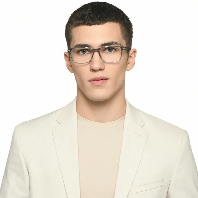 LENSKART BLU | Bluecut Computer Eyeglasses | Grey Full Rim Rectangular | For Men & Women | Large | LB E16217