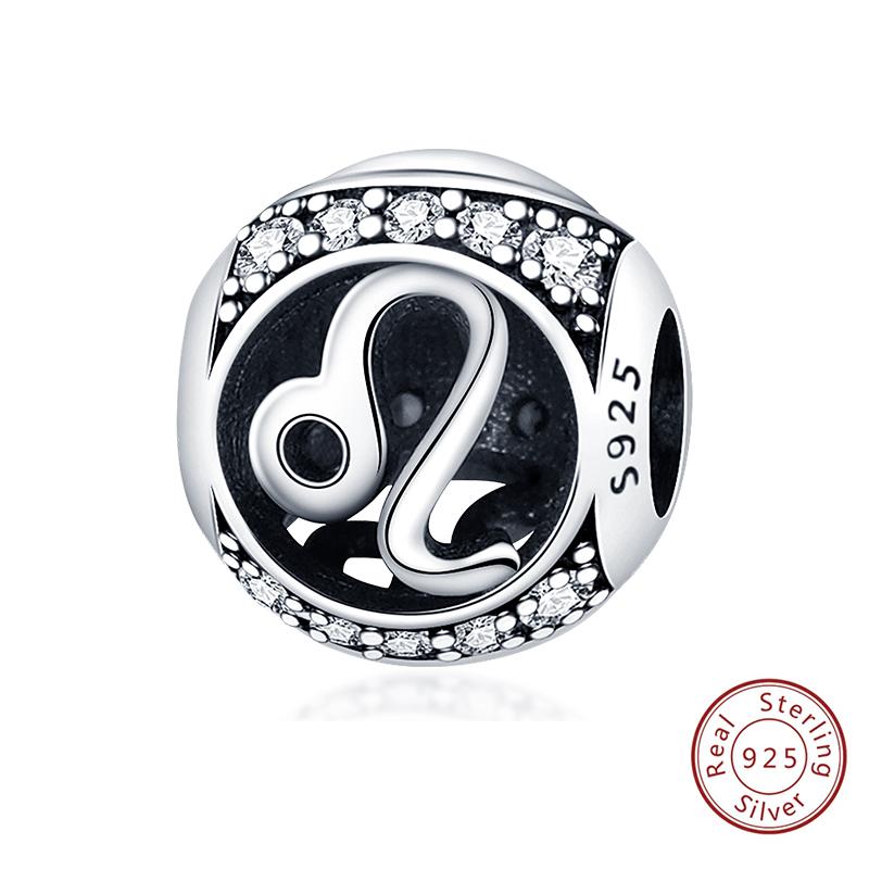 

Оригинальные Шармы Медь 12 Знаков Зодиака Круглые Шармы Бусина Подходят для Оригинальных Браслетов 3 мм Изысканные DIY Ювелирные Изделия на День Рождения