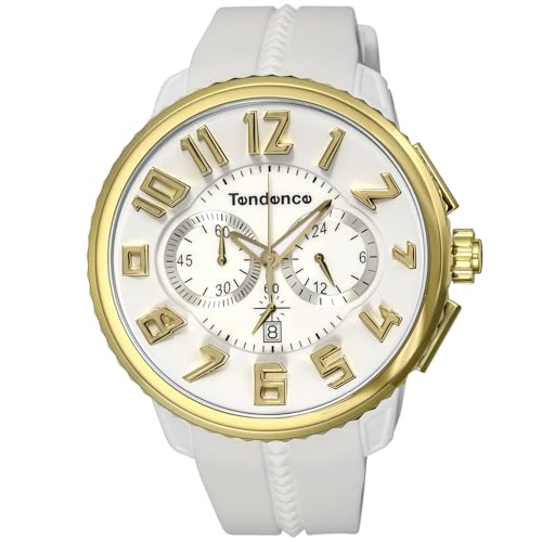 Tendence Gulliver Round Chrono Watch, White Dial, TY046019 [Parallel Import]