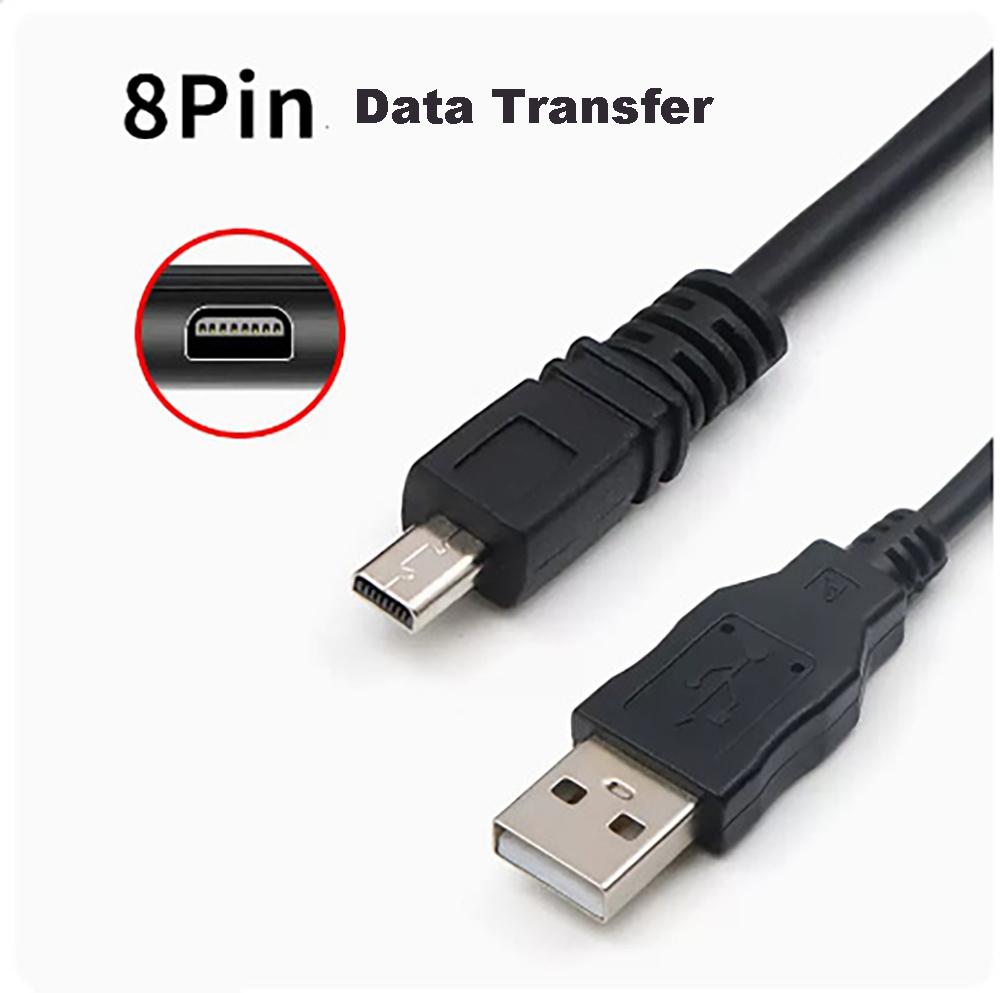 USB To Mini 8P Data Cable for Digital Camera Phone 5 Core Wire for Nikon Olympus Sony Casio Sanyo Fuji Panasonic Data Cord