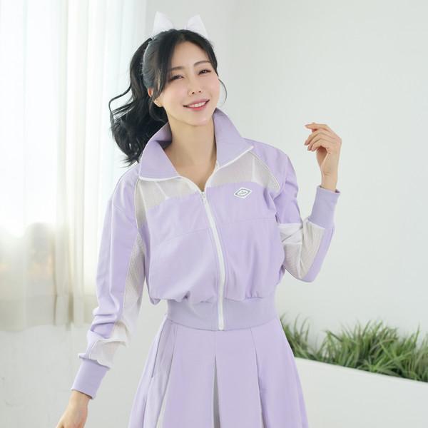J.JANE Summer Mesh Point Zip-Up Jumper (Lavender)