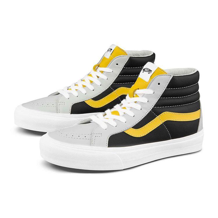 Vans Sk8-Hi Reissue VLT LX White Black Unisex Sneakers Yellow VN0A4BVHA0I