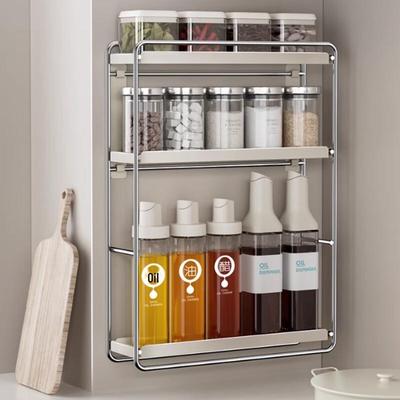 Multifunctional 3-Layer Wall-Mounted Kitchen Shelf
