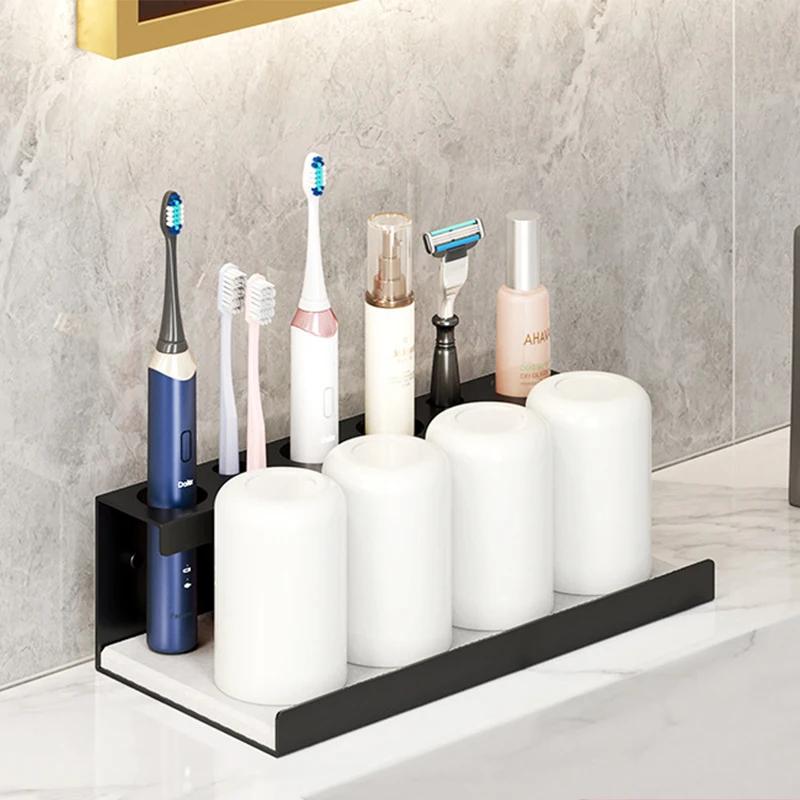 Aluminum Wall Mount Electric Toothbrush Holder for Bathroom, Shower, Toothbrush Hanger Brush Stand, Hanger Bathroom Organizer