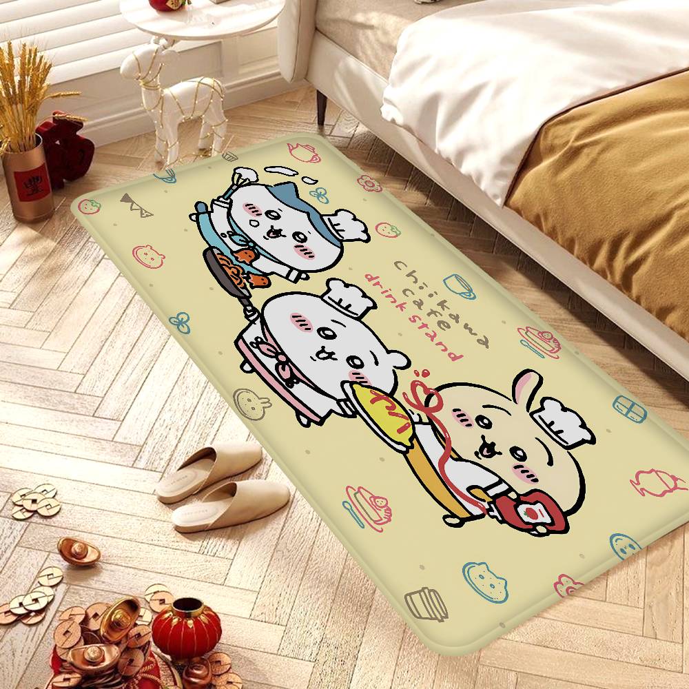 Cartoon C-Chiikawas Bathroom Mat Anti-slip Absorb Water Long Strip Cushion Bedroon Mat Welcome Doormat