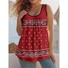 New Retro Floral Stripe 3D Print Tank Top Summer Women Streetwear Y2k Tops Oversized Vest Off Shoulder Sleeveless Woman Camisole