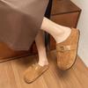 2025 Spring New Retro Bag Head Half Slippers Women's Outer Wear One-pedal Thick-soled Versatile Heelless Birkenloafers