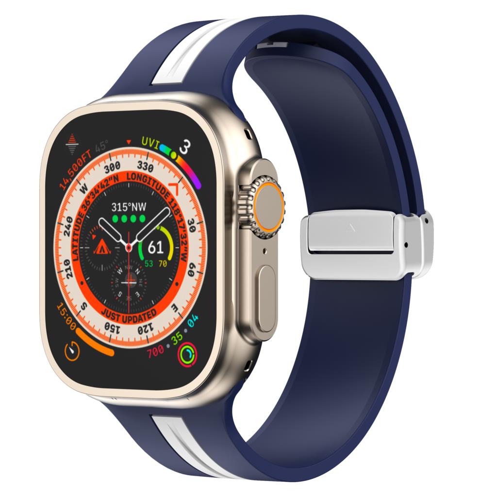 Magnetic buckle Strap For Apple Watch Ultra 2 band 49mm 44mm 40mm 45mm 41mm 38mm Silicone Bracelet iWatch series 7 3 6 5 se 8 9