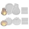 Halloween Ornament DIY Handmade Pumpkin Silicone Mold  Light Silhouette Plaster Resin Storage Box Craft Casting Molds Home Decor