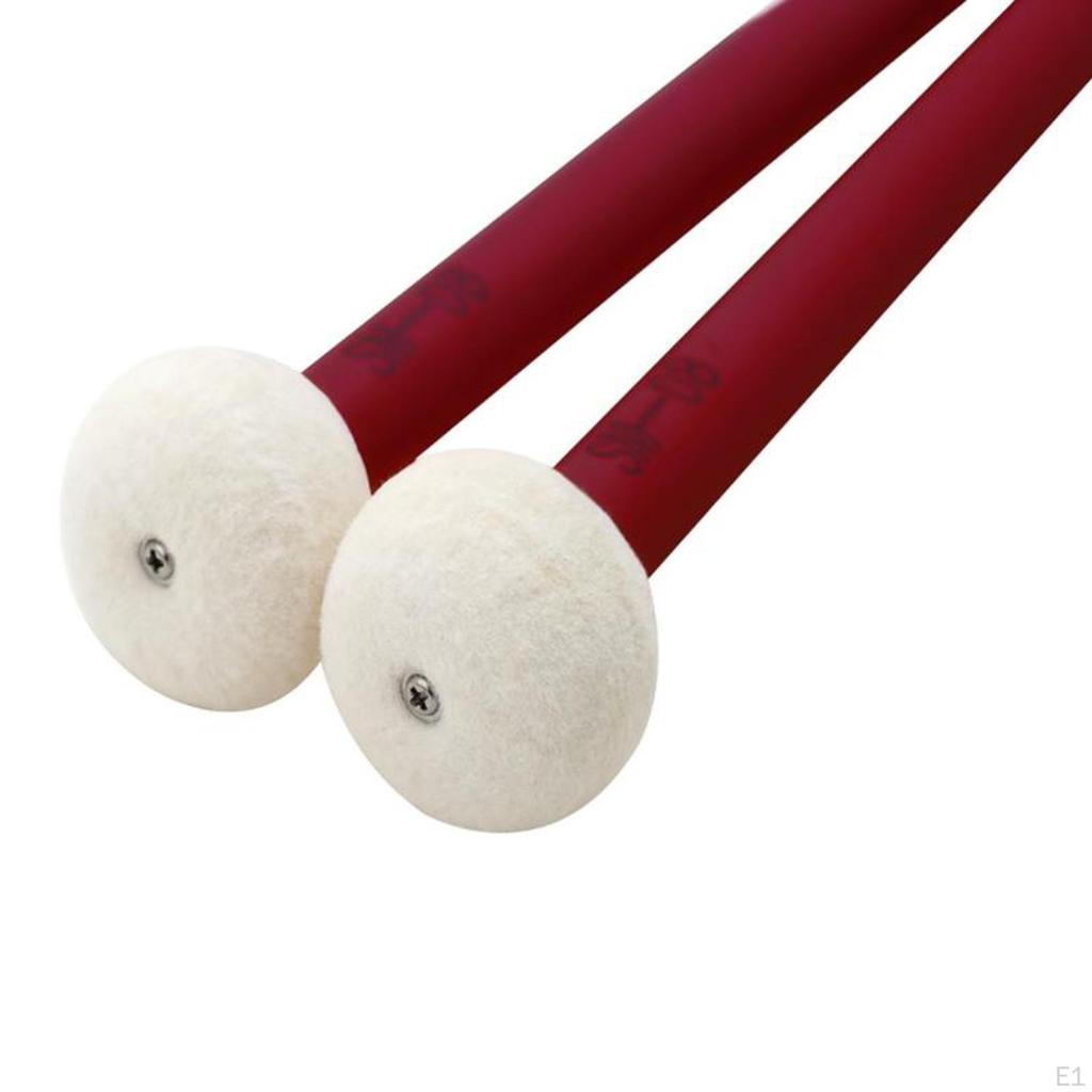 2 Classic Maple Wood Drumsticks Double End Cymbal Mallet Wooden Tip for Kit Bass Drums Replacement