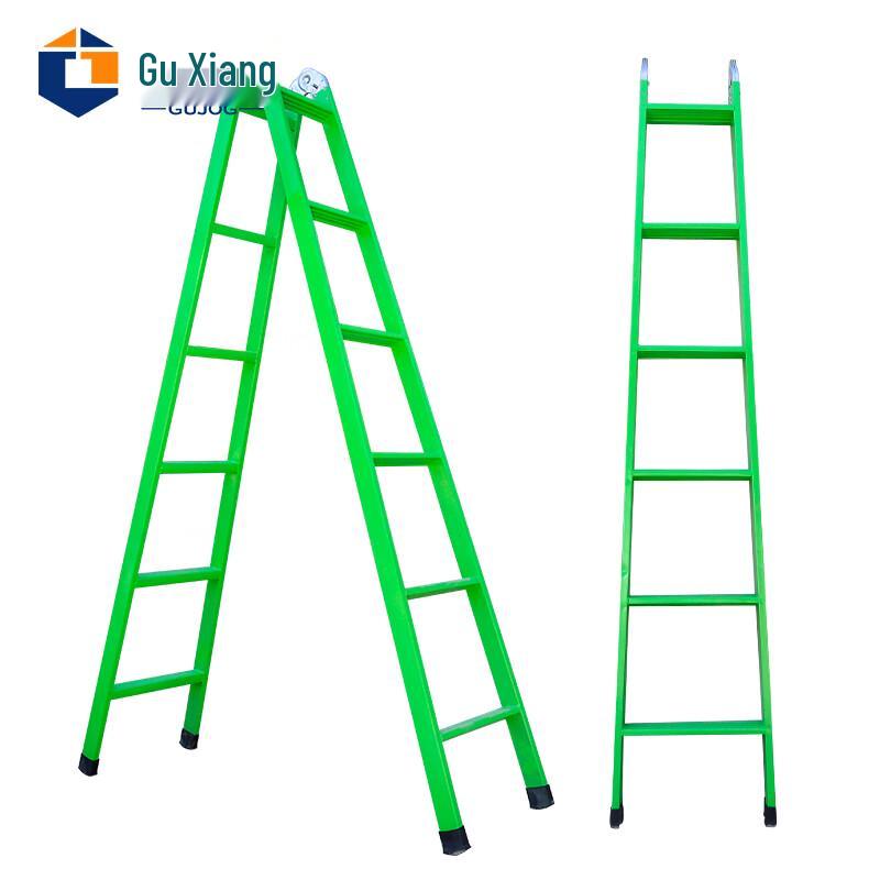Heavy-Duty Folding Iron A-Frame Ladder
