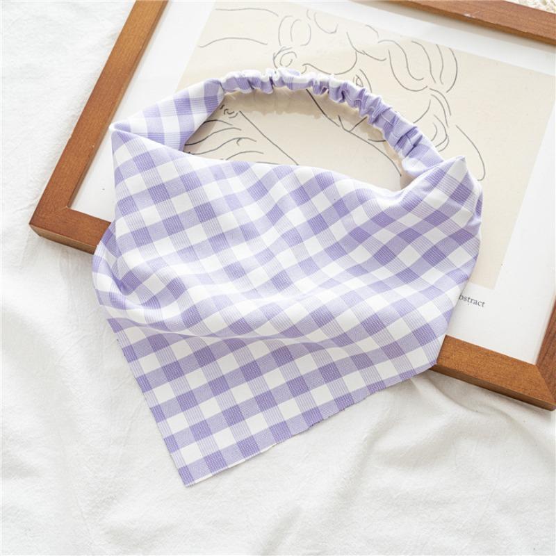 

New Square-patterned Bullet Force Triangular Headscarf for Women, Suitable for Spring and Summer, for Tying Up The Hair and Covering The Head. фіолетовий