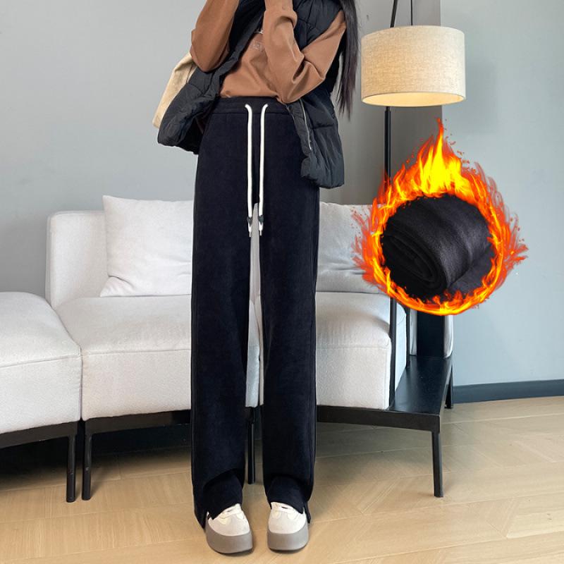Wide Leg Pants Women Spring Autumn Winter Casual Sweatpants - Fleece and Non-Fleece Options