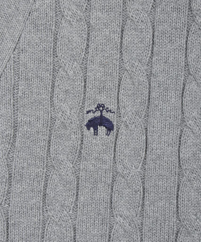 Brooks Brothers Cotton Cable Cardigan (Grey) (Bbwcmbg101)