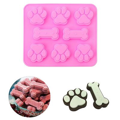 1 Stück Hundepfotenabdruck Silikonform Knochen Keksstempel DIY 3D Fondant Katzenpfote Silikon Backformen Backzubehör