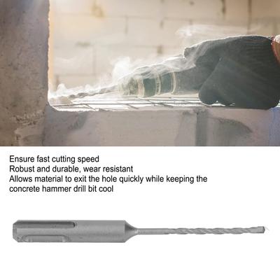 5Pcs Rotary Hammer Drill Bit Cemented Carbide Tip Spiral 2 Flutes Drill Bit for Brick Stone 110mm Rotary Hammer Drill Bit