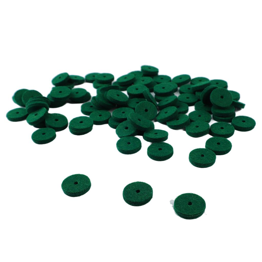90 Peças Almofada de Feltro Verde para Piano Redução de Ruído Redonda Feltro para Teclado de Piano Arruela de Equilíbrio