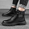 Mode Frühling Herren Lederstiefel Mode Motorrad High Top Plateau Stiefeletten Outdoor Wasserdicht Rutschfest Freizeitschuh Bota Masculina