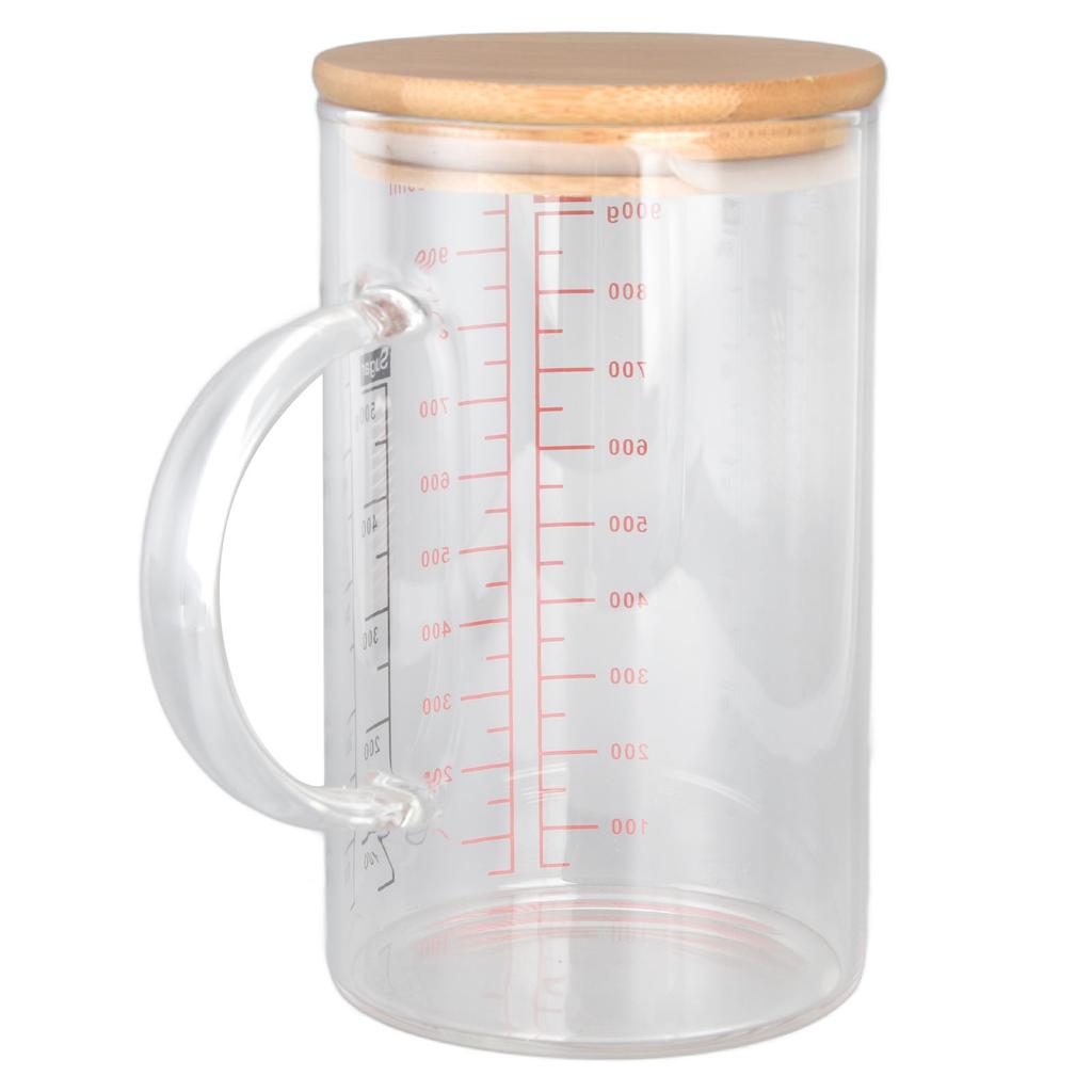 Glass Measuring Cup V Shaped Nozzle Clear Scale Comfortable Grip Borosilicate Glass Coffee