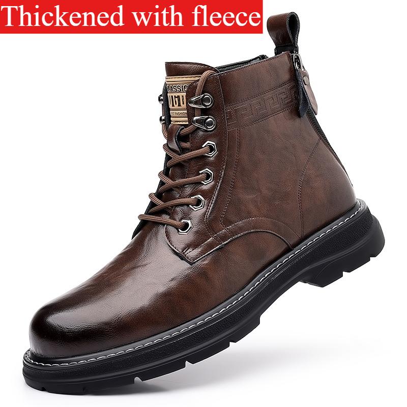 British Style Men's Genuine Leather Boots Fashionable Business Short Boots Winter Ankle Boots Men's Work Boots Versatile