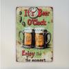 Vintage Its Beer OClock Iron Wall Sign  Rustic Home Bar Decor with Beer Mugs  Hops Design   Pub Wall Art for Man Cave