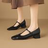 Super soft lambskin French high heels genuine leather thong Mary Jane shoes