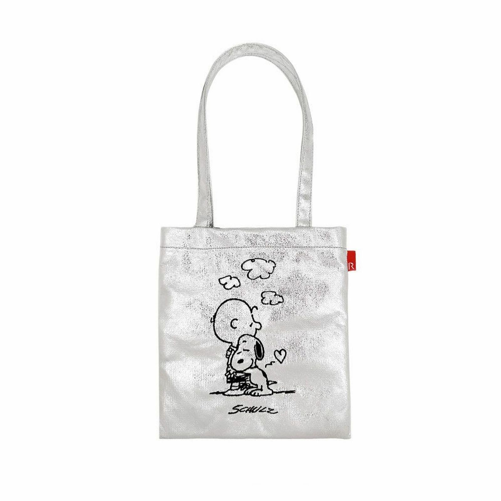 Мини-сумка Rootote Snoopy с вышивкой, IP Baby Metallic, Peanuts-0Q 8446 (02 Серебро)
