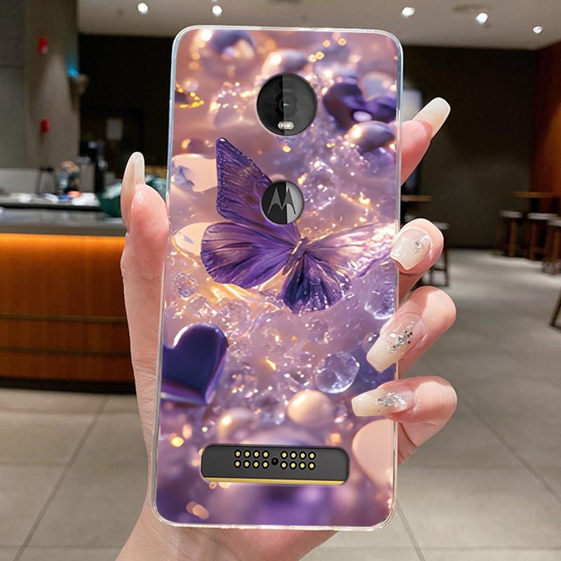 Etui Do Motorola Moto Z4 Play X4 Przezroczyste Luksusowe Modne Motyl Kwiat Miękki Silikon Tylna Pokrywa Do Moto X4 Z4 Play Etui Na Telefon