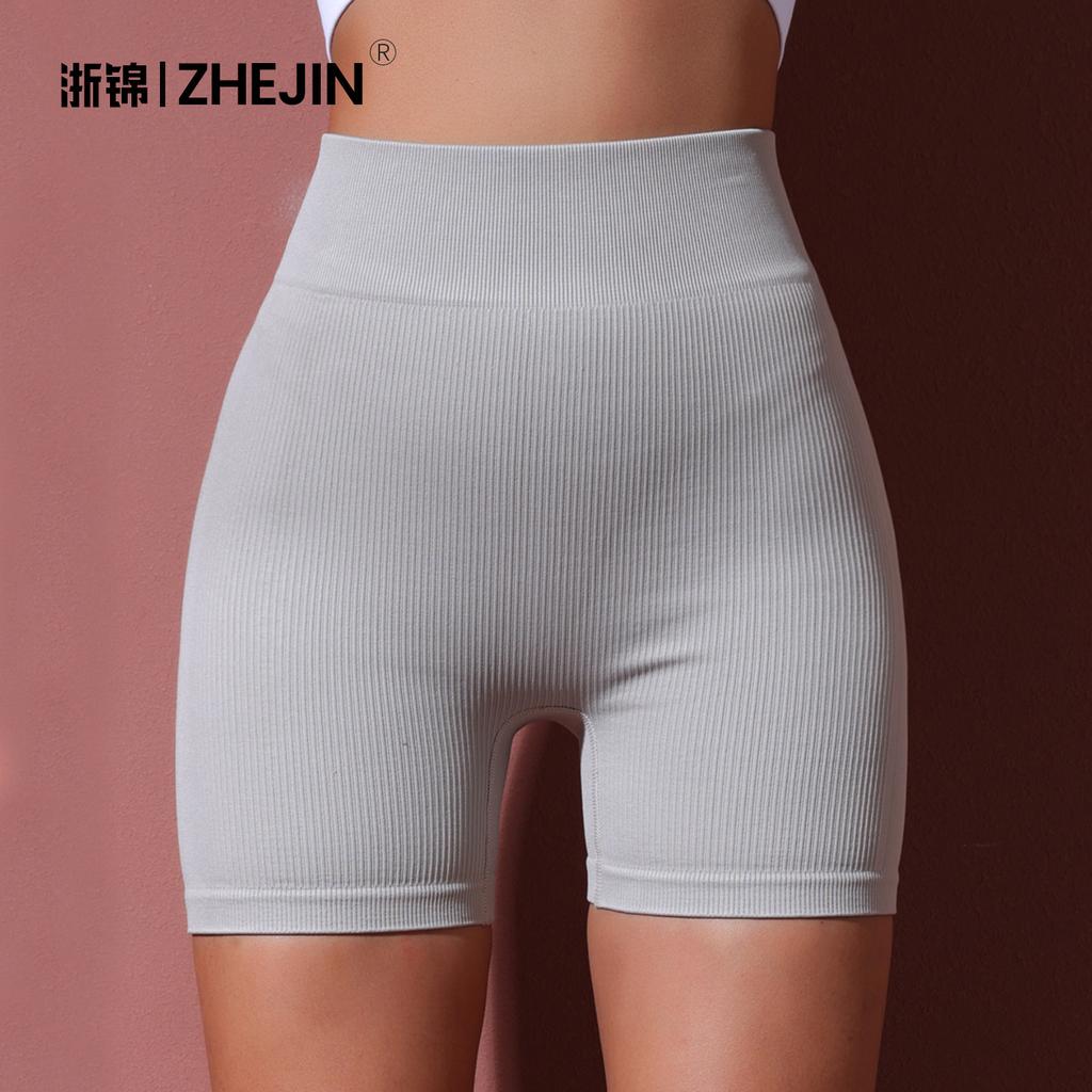 Sports shorts European and American tight sports yoga pants women's abdomen and hip lift high waist fitness yoga shorts