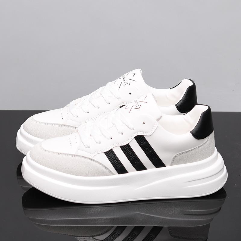 Genuine leather McQueen couple light casual platform heightening shoes KY2 simple and casual 35