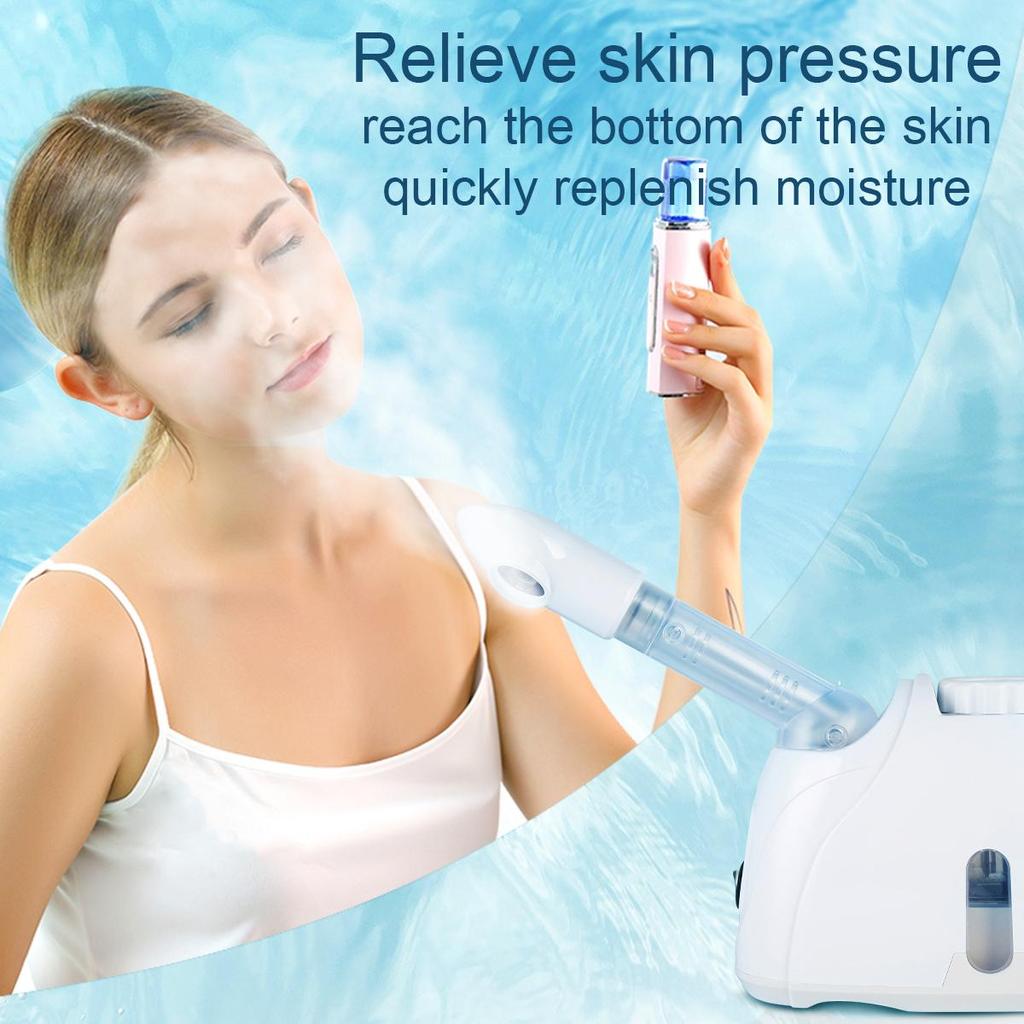 Face Steamer With 360 Rotatable Spray , Warm/Cold Mist Portable Facial Steamer For Face Spa Home Beauty Salon Moisturizing Aromatherapy Humidifier