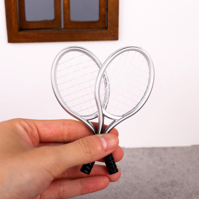 Miniature Outdoor Tennis Racket Dollhouse Ornament
