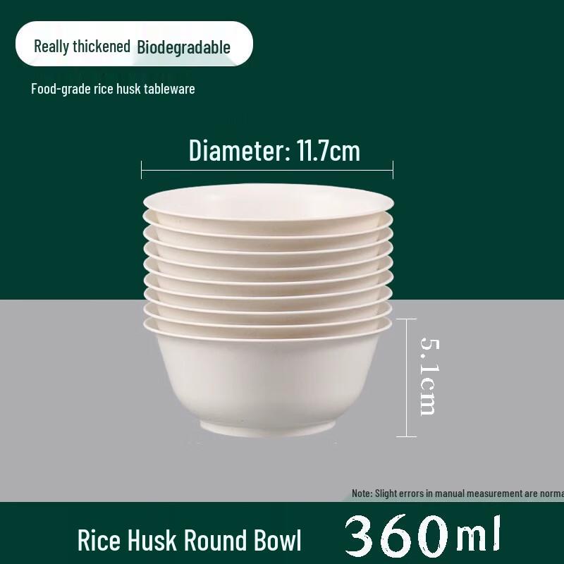 Premium Rice Husk Disposable Round Bowl