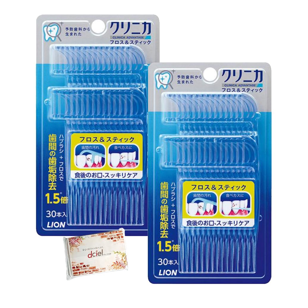 

of Clinica Advantage Floss Stick 30 Pieces Dental Floss Cavity Prevention Dciel Pocket Tissue Included [Set 2] &