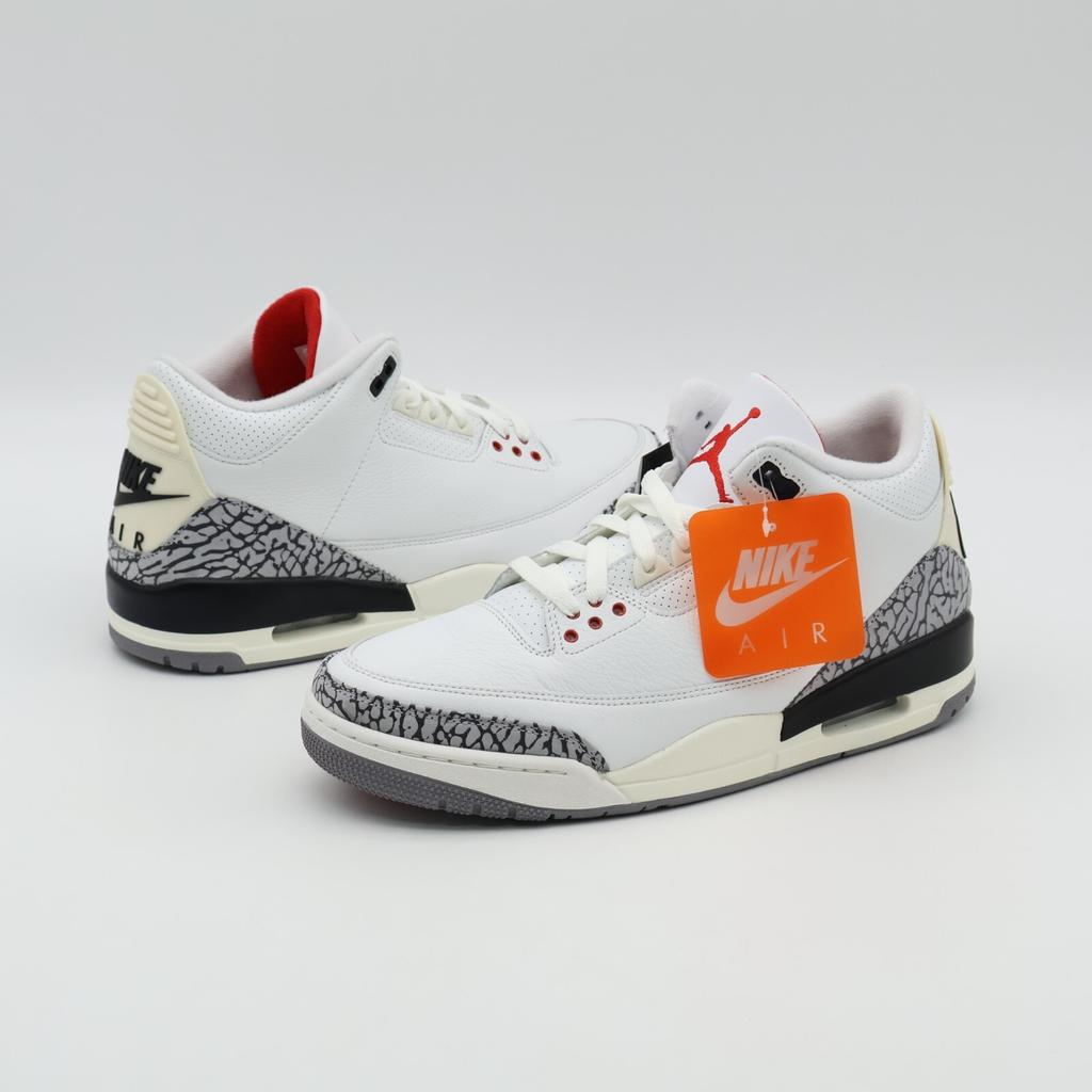 DN3707-100 Nike Air Jordan 3 Retro White Cement Reimagined Fire Red (Men's)