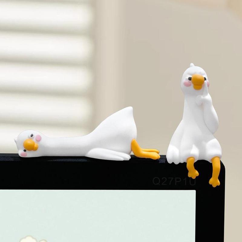 Harz Cartoon Tier Dekor für Schreibtisch Auto Armaturenbrett TV Monitor Geschenkidee Niedliche 3D Entenfigur Mini Harz Enten Ornament Verspielt