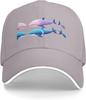 Dolphin Graphic Baseball Cap Polyester Print Adjustable Casual Sports Outdoor Gray Cap Unisex