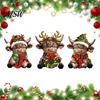 Decorative Ornaments for Workspace 3Pcs Christmas Highland Cow Figurine, Resin Yak Statues with JOY Letter Sign, Modern Home Farmhouse Tabletop