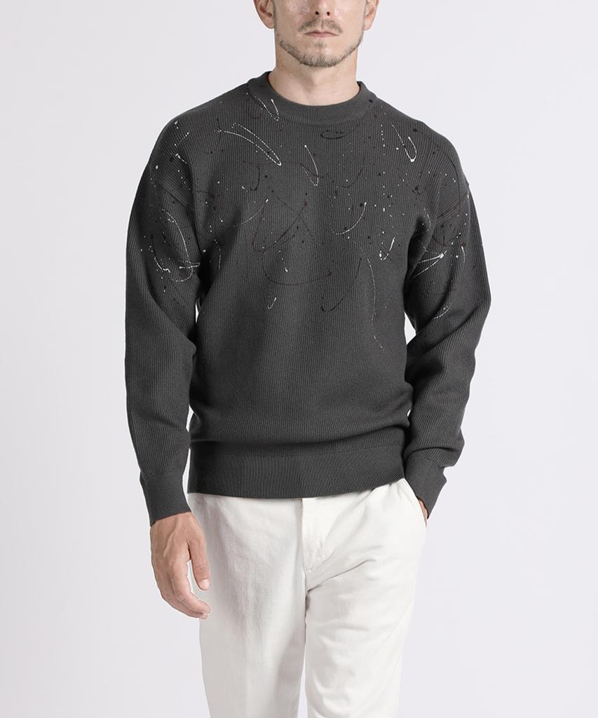 PANICALE Grey Splash Paint Knit